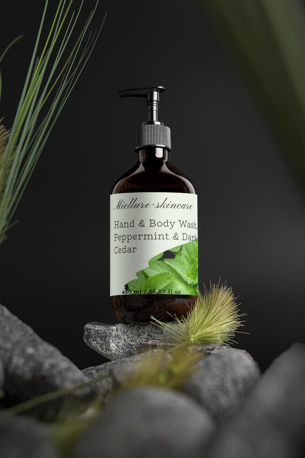 Hand & Body Wash, Peppermint & Dark Cedar